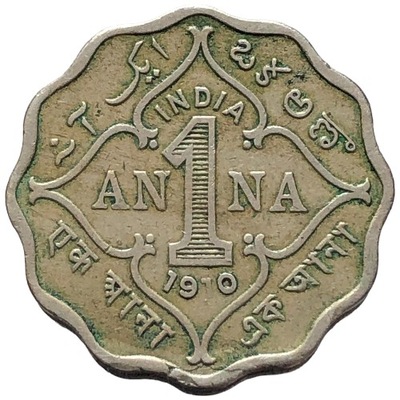 89709. Indie Brytyjskie, 1 anna, 1910r.