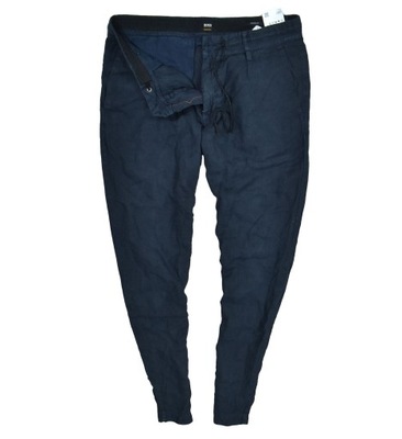 HUGO BOSS Symoon Lniane Spodnie Męskie Tapered 48