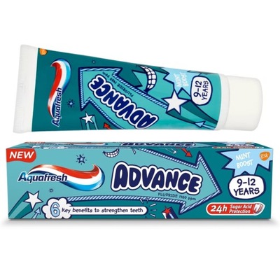 PASTA DO ZĘBÓW DLA DZIECI 9-12 LAT AQUAFRESH ADVANCE Z FLUOREM