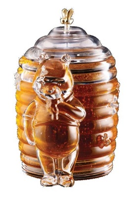 Bohemia pojemnik na miód kryształowy Miodownik Niedźwiadek Dyspenser