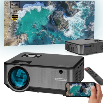 LED Projektor Full HD WiFi USB 5000Lm 150" s diaľkovým ovládaním KrugerMatz V-LED60