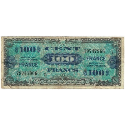 Francja, 100 Francs, 1945 Verso France, 1944, 7974