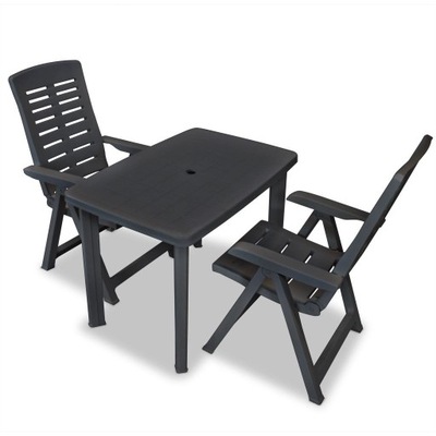 Stół i krzesła VidaXL tworzywo sztuczne szary