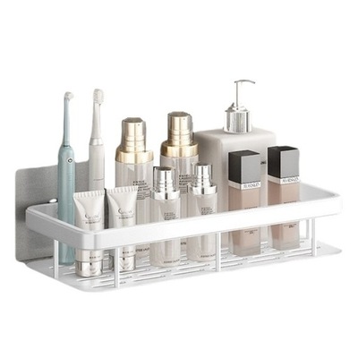 PÓŁKA WISZĄCA SAMOPRZYLEPNA LOFT ŚCIENNA ŁAZIENKOWA POD PRYSZNIC BIAŁA