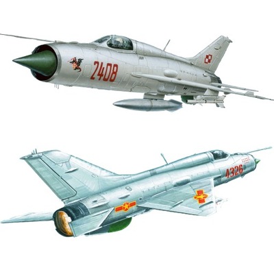 MiG-21 DWA MODELE SAMOLOTU DO SKLEJANIA SKŁADANIA