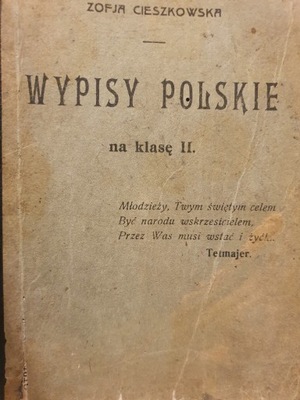 Wypisy polskie na klasę II 1918 Zofjia Cieszkowska