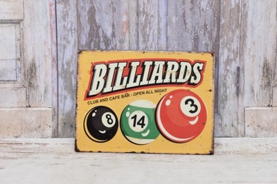 BLASZANY SZYLD - BILLARDS CLUB - KLUB BILARD