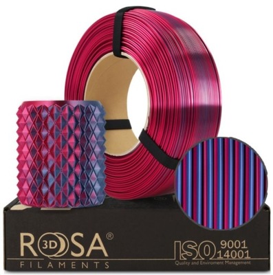 ROSA 3D Filaments Refill PLA Magic Silk Niebieski Purpurowy Midnight City