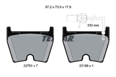 TEXTAR ZAPATAS DE FRENADO PARTE DELANTERA AUDI A4 B8 A5 4.2 03.10-01.17  