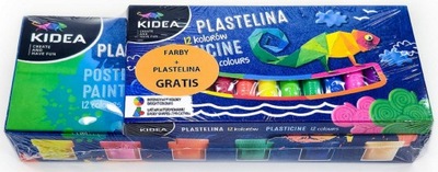 Zestaw plastyczny Kidea 24 szt. farby + plastelina
