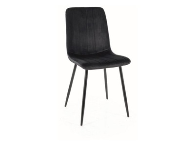 Krzesło ALAN czarne aksamit CZARNE NOGI
