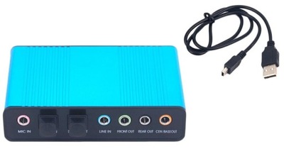 KARTA MUZYCZNA DŹWIĘKOWA ZEWNĘTRZNA 7.1 USB SPDIF KOMPUTER LAPTOP JACK