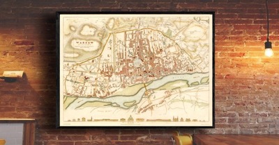 Stary plan Warszawa 1831r. 70x50cm