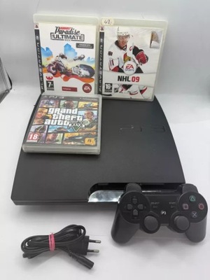 KONSOLA PS3 SLIM+ PAD, 3X GRA! GTA!