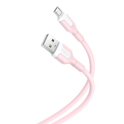 Kabel XO USB do Micro USB 2,1A różowy