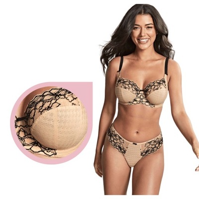 Panache ENVY 7285A biustonosz miękki stanik soft beżowy Sand/Black 36GG/80J