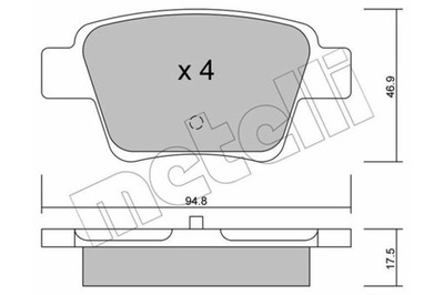 METELLI 22-0639-0 КОМПЛЕКТ КОЛОДОК ТОРМОЗНЫХ