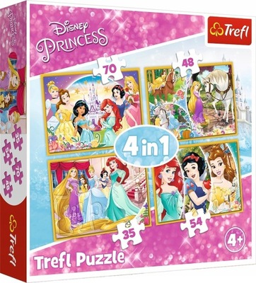 TREFL puzzle księżniczki Disneya układanki 4w1