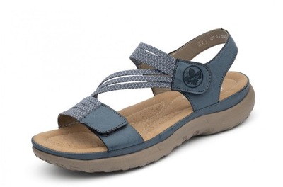 Rieker niebieskie damskie buty sandały na wiosnę lato miękka wkładka 39