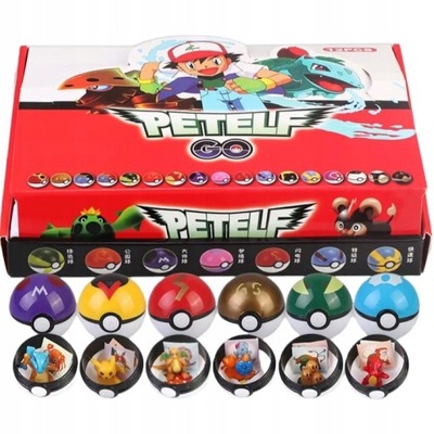 POKÉMON FIGURÁK POKEBALL SZETT 12 db + 12 FIGURA GYEREKEKNEK