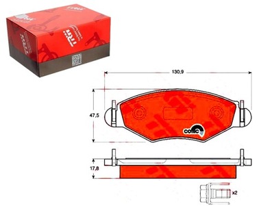 Trw тормозные колодки ham. peugeot перед 206 98- фото №1