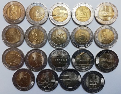 Komplet 20 monet 5 zł okolicznościowych z lat 2014 - 2024 z Nowością Tyniec