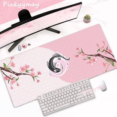 Pink Cherry Blossoms Mousepad Home Computer Table
