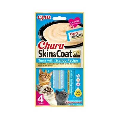 Inaba Cat Churu Creme Skin Coat Tuna Scallop 4x14g