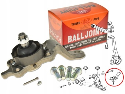 Шарова опора важеля перед передній нижній лівий sb-3864l фото №1