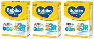 3x Mleko Bebiko Junior 3R z Kleikiem po 1roku 800g