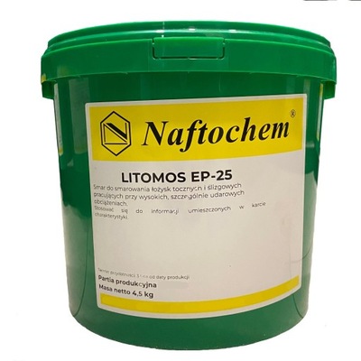 Smar molibdenowy do przegubów łożysk Litomos EP-25 4,5 Kg Naftochem