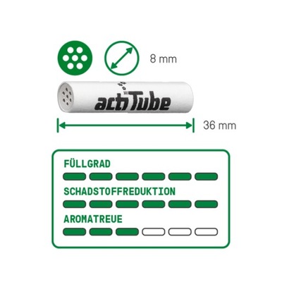 actiTube aktywne filtry węglowe|Filterki z węglem aktywnym do jointów 10szt