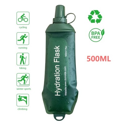 500ML Collapsible Water Bottle TPU Flask Folding Soft Flask for фото