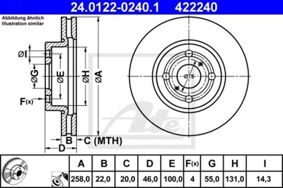 24.0122-0240.1 ДИСК HAM.PRZOD TOYOTA YARIS 06-