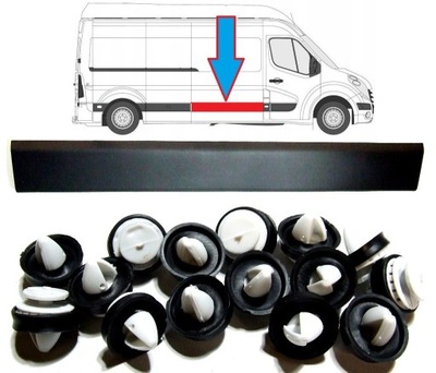 Молдинг дверь боковая длинная правая renault master opel movano nissan nv400 10- фото №1