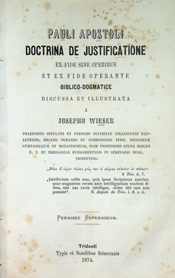 Pauli apostoli Doctrina de justificatione 1874 r