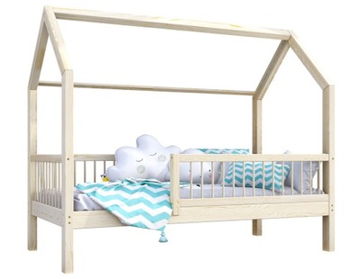 ZORI łóżko domek dziecięce drewniane sosna 70x140