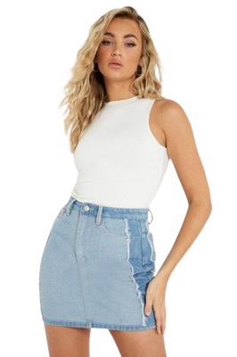 Boohoo niebieska jeansowa spódnica mini S