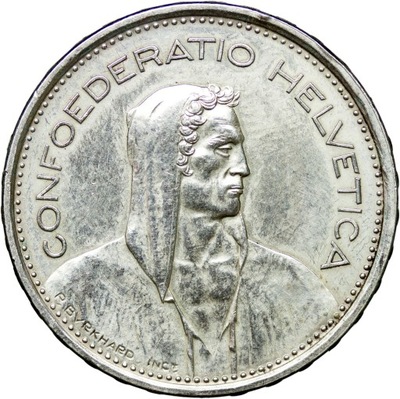 Szwajcaria, 5 franków 1967 B, st, 2-