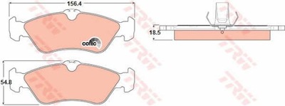 КОЛОДКИ ДИСКОВЫЕ ТОРМОЗНОЕ ЗАД TRW GDB1263 фото