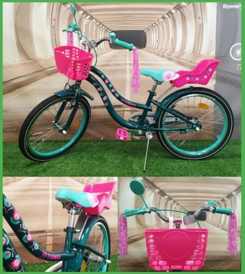 Rower dziecięcy Formula Flower Premium 20" zielono-różowy