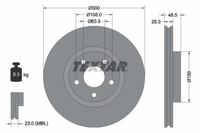 TEX92141305 DISCO DE FRENADO FORD FOCUS VOLVO C30/S40  