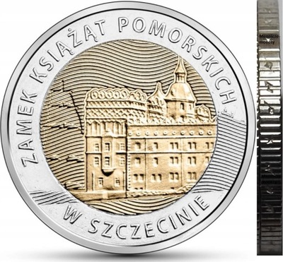 5 zł Zamek Książąt Pomorskich w Szczecinie 2016 r.