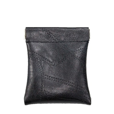 skórzana kiesa mini portfel na drobne - Black