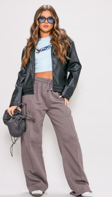 PRETTYLITTLETHING SPODNIE DRESOWE SZARE 40 1EGU