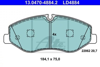 КОЛОДКИ HAM.CERAMIC ПЕРЕДНЯ VITO W447 14- 13.0470-4884.2