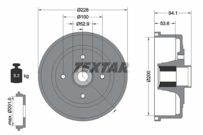 БАРАБАН HAM. OPEL T. CORSA- TIGRA 1.0- 1.8 00- 12 Z ПОДШИПНИКОМ