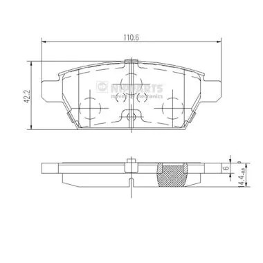 КОЛОДКИ ГАЛЬМІВНІ MAZDA 6 (GG) 2.3 ШТ NIPPARTS