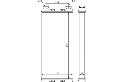 NISSENS ОБОГРЕВАТЕЛЬ 172X367X32MM MERCEDES ACTROS MP2 MP3