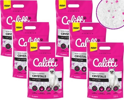 Żwirek silikonowy dla kota Calitti Crystals 6x3,8L ZESTAW
